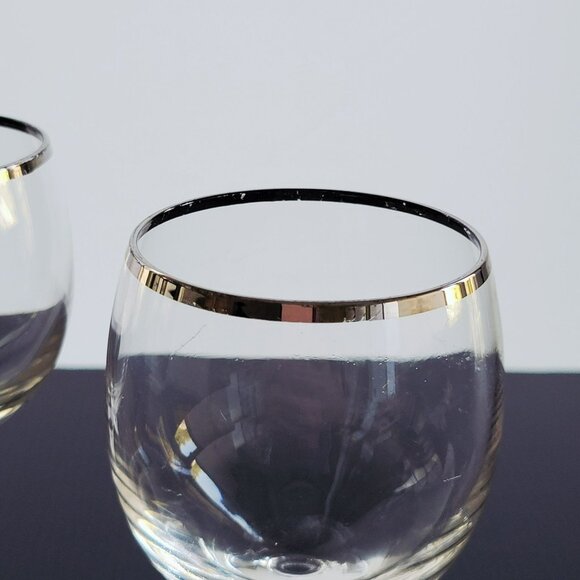 Vintage Lenox Weatherly Wine Glass Set of 2, Platinum Trim, c.1960-80s, Replacem - Picture 5 of 7